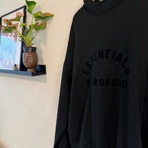 Fear of God Essentials Black high-neck Hoodie